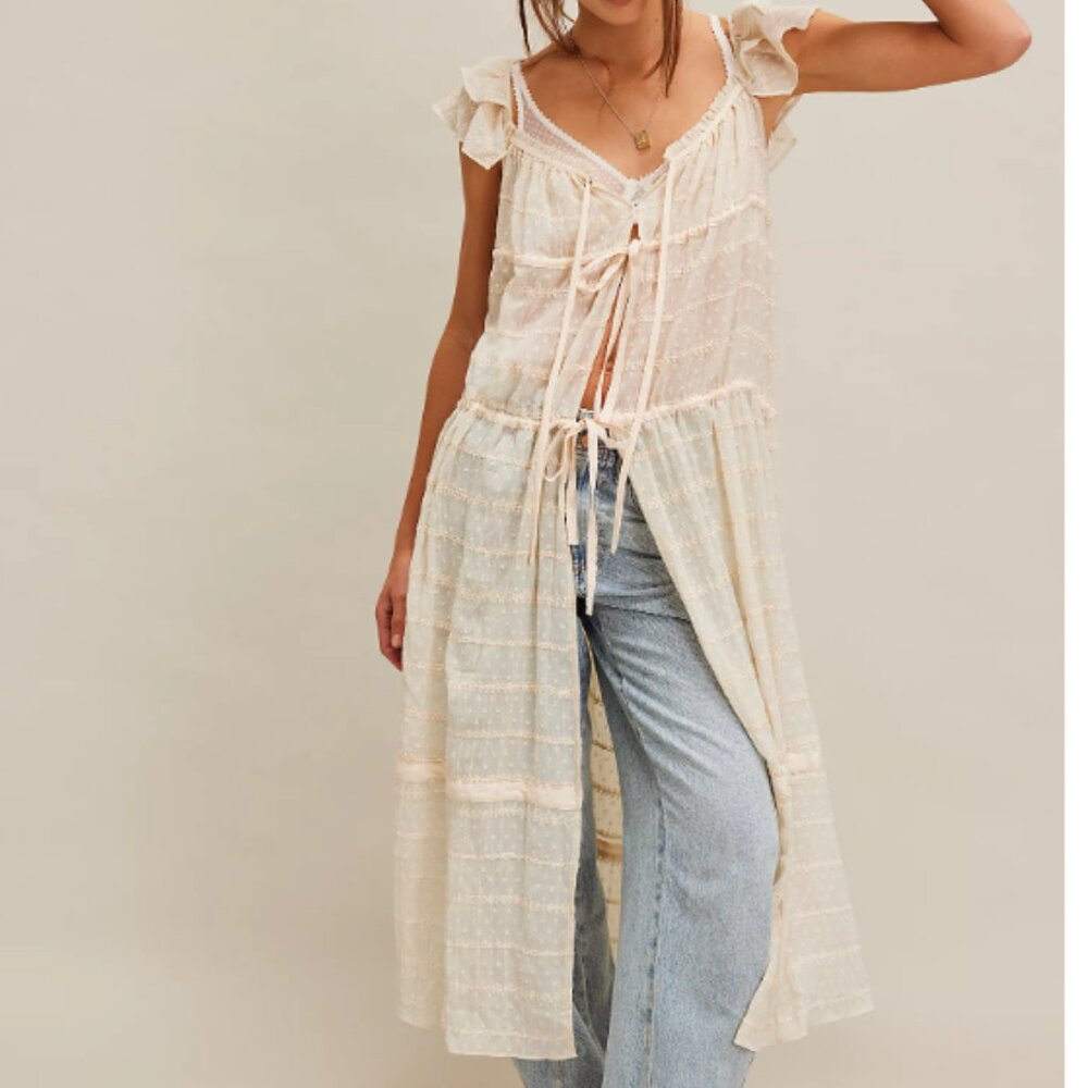 NWT - Free People Micah Maxi Ivory Top - Size M